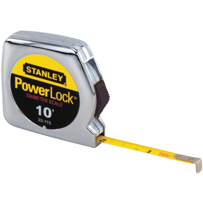 STANLEY 10 FT PowerLock Pocket Tape Measure with Diameter Scale - Image 1