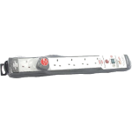 5-Socket Extension cord from the German brand Brennenstuhl, white and gray on a white background, from Saudi Supplier.