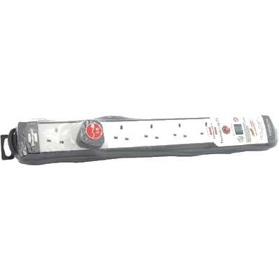 5-Socket Extension cord from the German brand Brennenstuhl, white and gray on a white background, from Saudi Supplier.