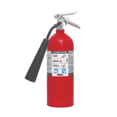 Mobiak Fire Extinguisher Cylinder made of aluminum in red color with instructions for use label from Saudi Supplier.