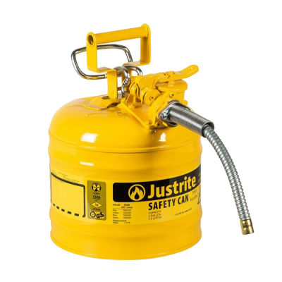 Justrite 2 Gallon Diesel Metal Hose, Yellow - - Image 1