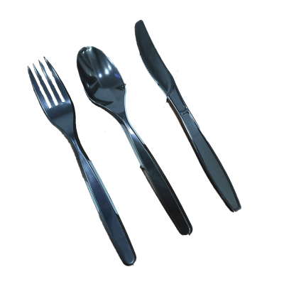 كاتلرى أسود ملعقة, شوكة, سكين, نابكن 500كيس - Image 1