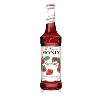 Monin Strawberry Syrup 1Ltr bottle with Intense red color from Saudi Supplier.