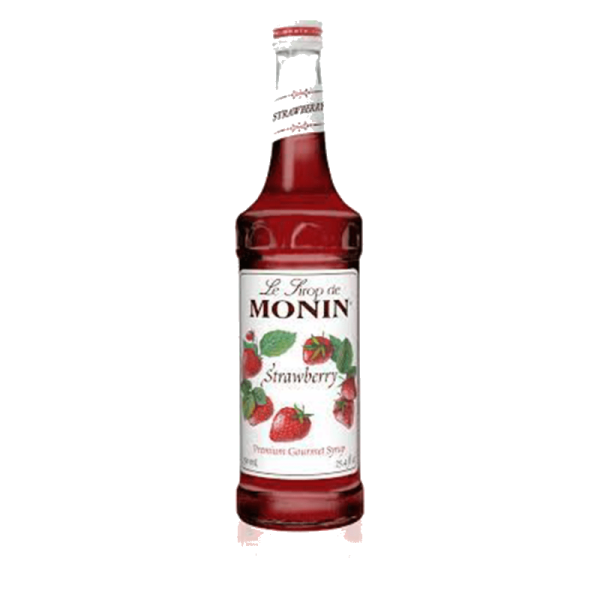 Monin Strawberry Syrup 1Ltr bottle with Intense red color from Saudi Supplier.