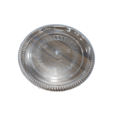 صواني مدور شفاف مجدول 24 سم شد 90 حبة - Image 1