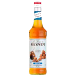 Monin Light Caramel Syrup 700ml bottle in clear yellow color from Saudi Supplier.