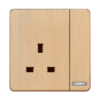 فيش 13 A مع مفتاح مفرد LUXIFY ذهبى - Image 1