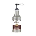 Monin Dark Chocolate Sauce 1.89ltr bottle with silver and dark gray color on from Saudi Supplier.