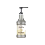 Monin White Chocolate Sauce 1.89ltr bottle with silver and dark gray color on a white background from Saudi Supplier.