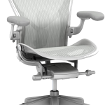 Herman Miller Aeron Chair – Size B Mineral color in a vertical shape on white background from Saudi Supplier.