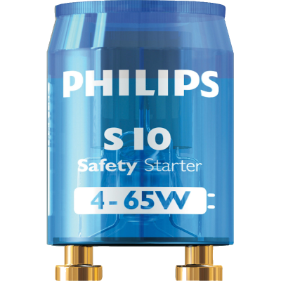 Philips S10 Safety Starter 4-65W in blue color on white background, With philips logo on white background from Saudi Supplier.