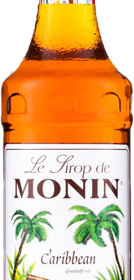 Monin Caribbean Syrup 1Ltr bottle with Bright amber color from Saudi Supplier.