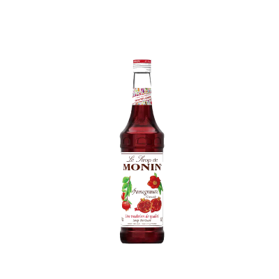 Monin Pomegranate Syrup 1Ltr bottle with Bright red color from Saudi Supplier.
