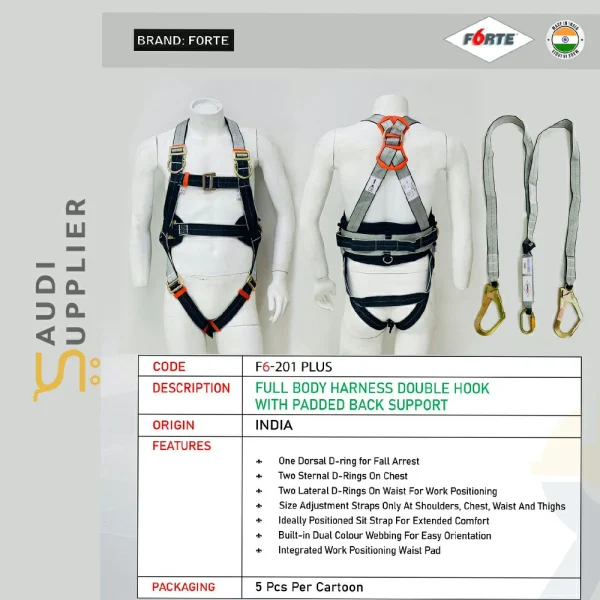 FORTE Full Body Harness Double Hook- Saudi Supplier