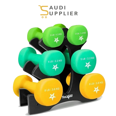 MAMBO® Dumbbells Set 0.5–4kg with Storage Rack- Saudi Supplier