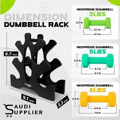 MAMBO® Dumbbells Set 0.5–4kg with Storage Rack- Saudi Supplier